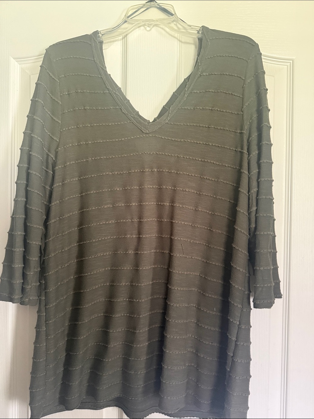 Kaileigh Olive Green V-Neck Tunic Top XXL